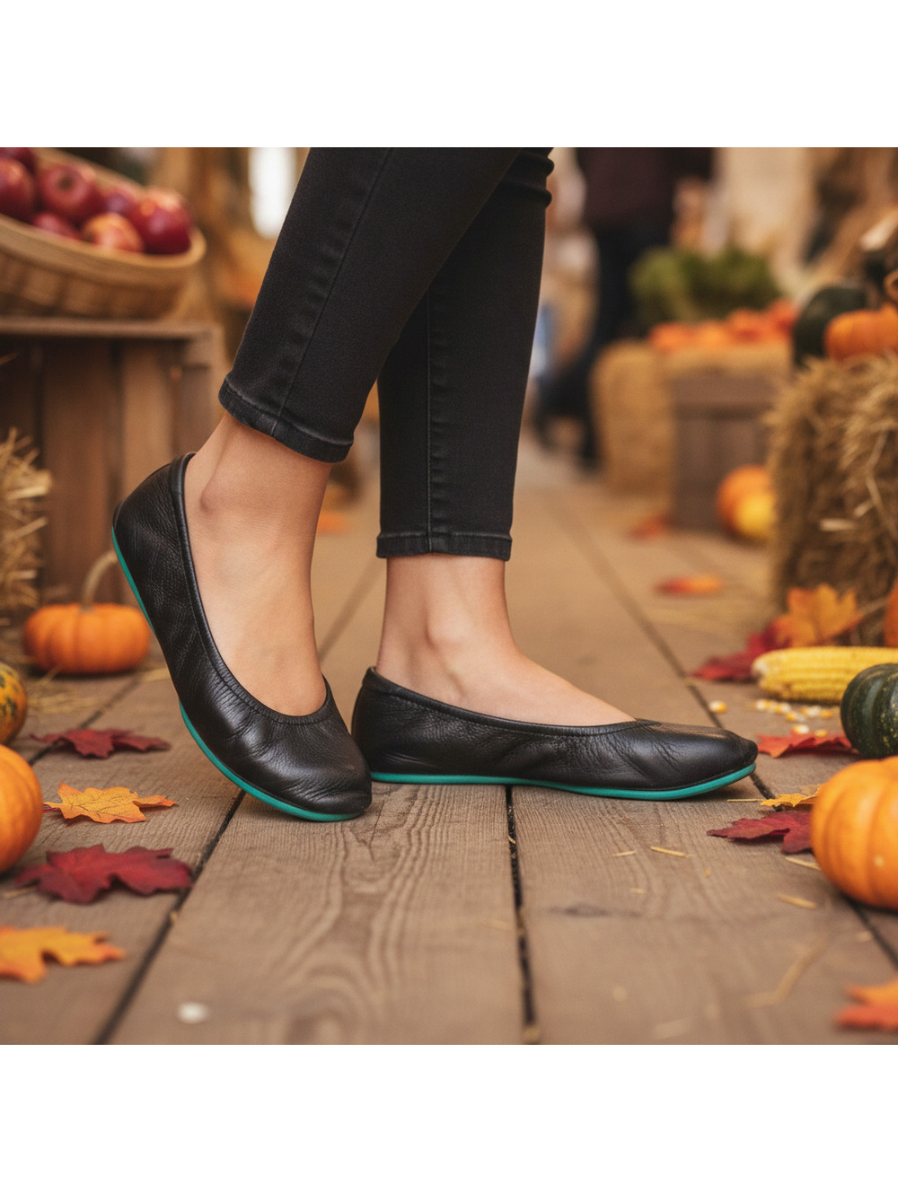 TIEKS by Gavrieli Matte Black Leather Ballet Flats | Women’s Size 8